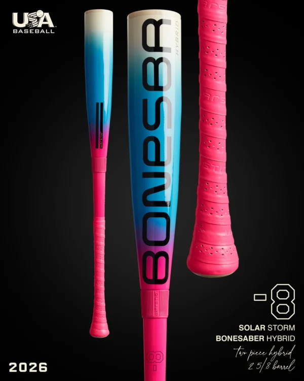2026 BONESABER HYBRID SOLAR STORM LIMITED EDITION BBCOR METAL BASEBALL BAT